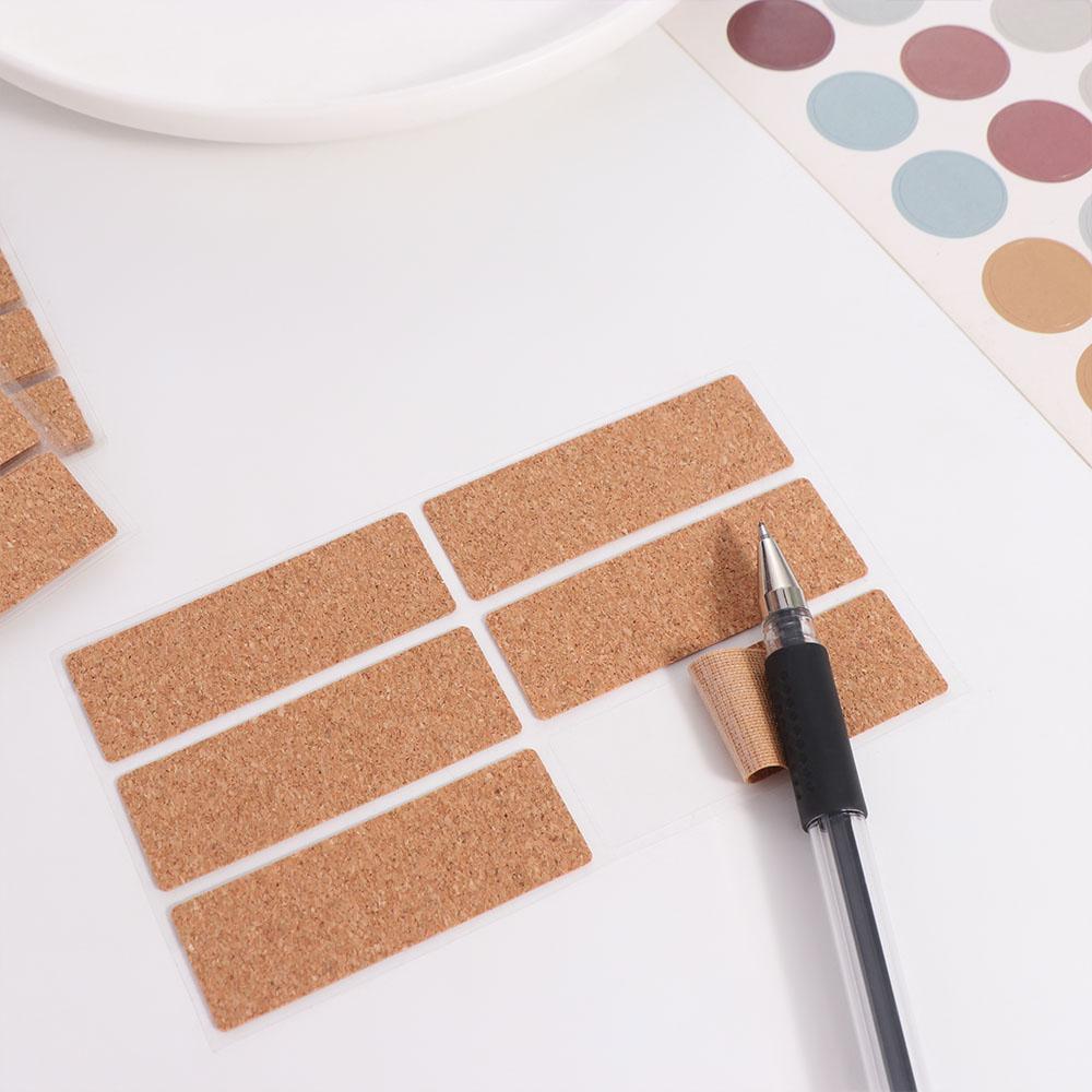 36/96pcs Waterproof Cork Wooden Labels Stickers Self-adhesive Packaging Sealing Tag  Refrigerator
