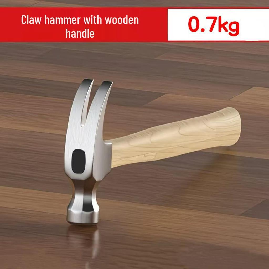 Durable Sheep Horn Hammer - Small Woodworking Tool with Plastic Coated Handle, Nail Puller, and Square Head.