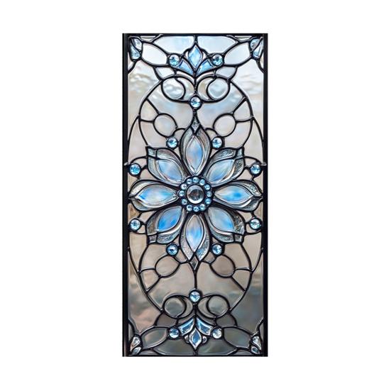 Window Privacy Film Sun Blocking Stained Glass Floral Window Decals Removable Static Clings