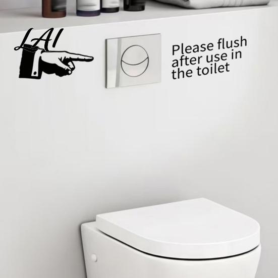 Luminous Bathroom Reminder Decals Glow in The Dark Toilet Sticker Finger And Remind to Flush Home Decor for Public Restrooms Design Waterproof
