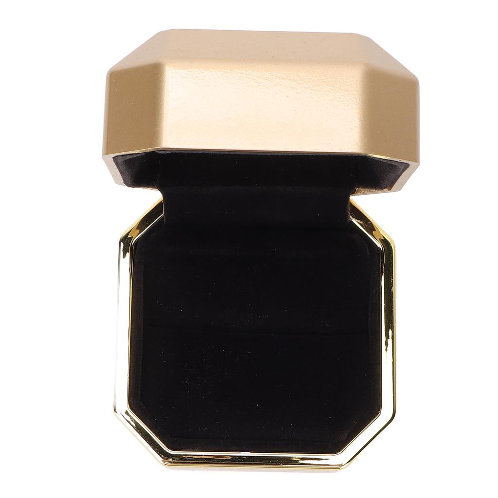 LED Light Ring Box Jewelry Display Gift Box Jewelry Storage Case for Engagement WeddingGolden