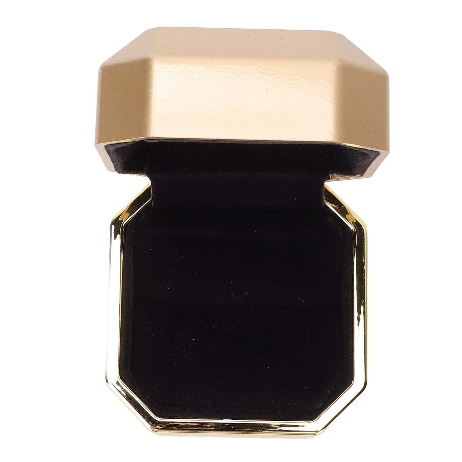 

LED Light Ring Box Jewelry Display Gift Box Jewelry Storage Case for Engagement WeddingGolden золотой