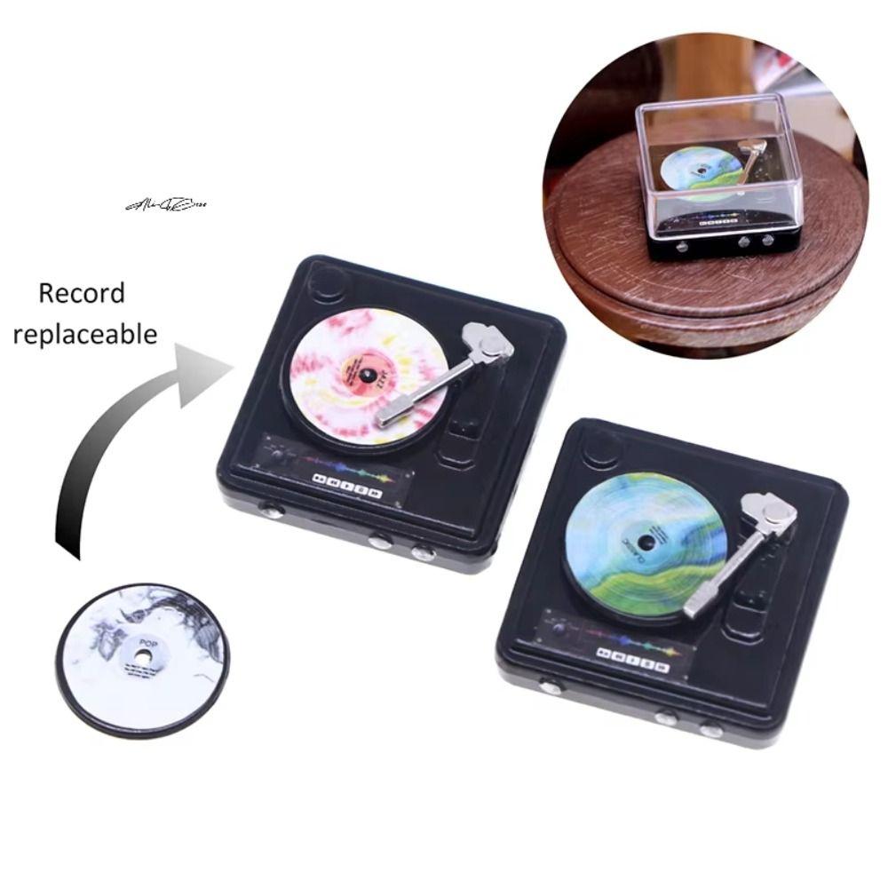 1:12 Miniature Record Player Lifelike Design Mini Disc Player Dollhouse Cd Player  Girls Toy
