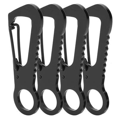 4pcs Stainless Steel Carabiner Multi‑Function D‑Ring Outdoor Climbing Quick Hanging Buckle for Bottle