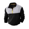 Men's T-Shirt Sweatshirt Casual Sports Colorblock Long-Sleeved High-Neck Half-Zip Top