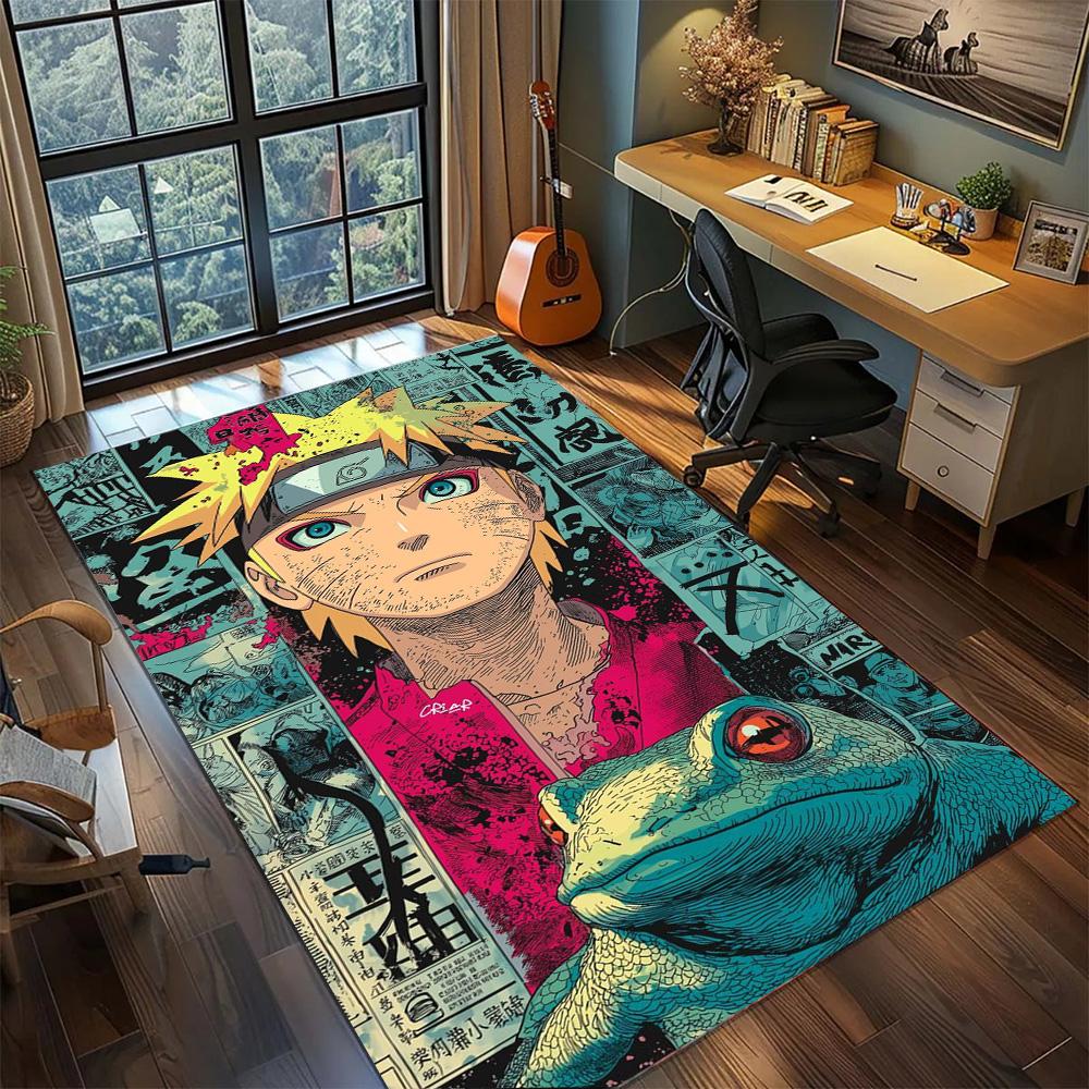 Naruto Indoor Carpet Large Area Rugs Non Slip Washable Floor Mat for Gamer Room Decoration