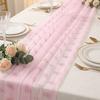 Weicher Netz-Tischläufer Romantische Tischfahnen-Abdeckung Party-Dekoration Gaze-Tischdecke Hochzeitsfeier