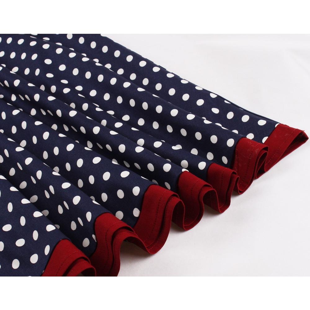 Dámské Vintage šaty Puntíky Rockabilly Koktejl Swing Šaty Jarní Letní Šaty Krátké Rukávy