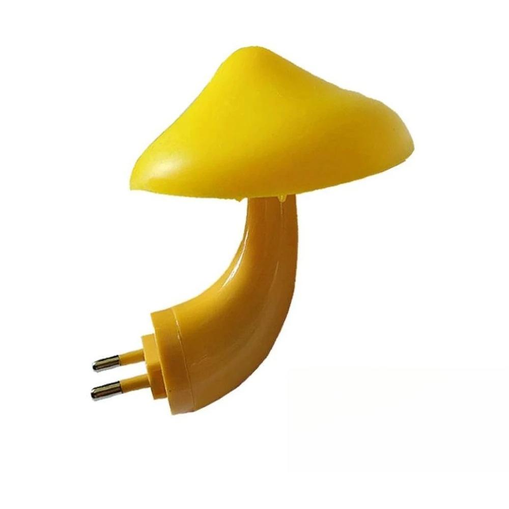 

Mushroom LED Night Light Wall Socket Lights Lamp Light-control Sensor Auto On-Off Bedroom Light Home Decoration EU US Plug US жовтий