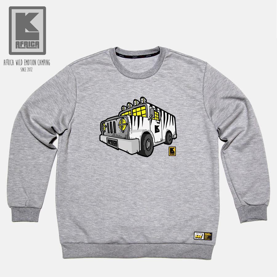 DOLDOL Lk Africa_Mtm_13 African-Inspired Camping Brand Lk Africa Character Graphic Design Long-Sleeve Sweatshirt