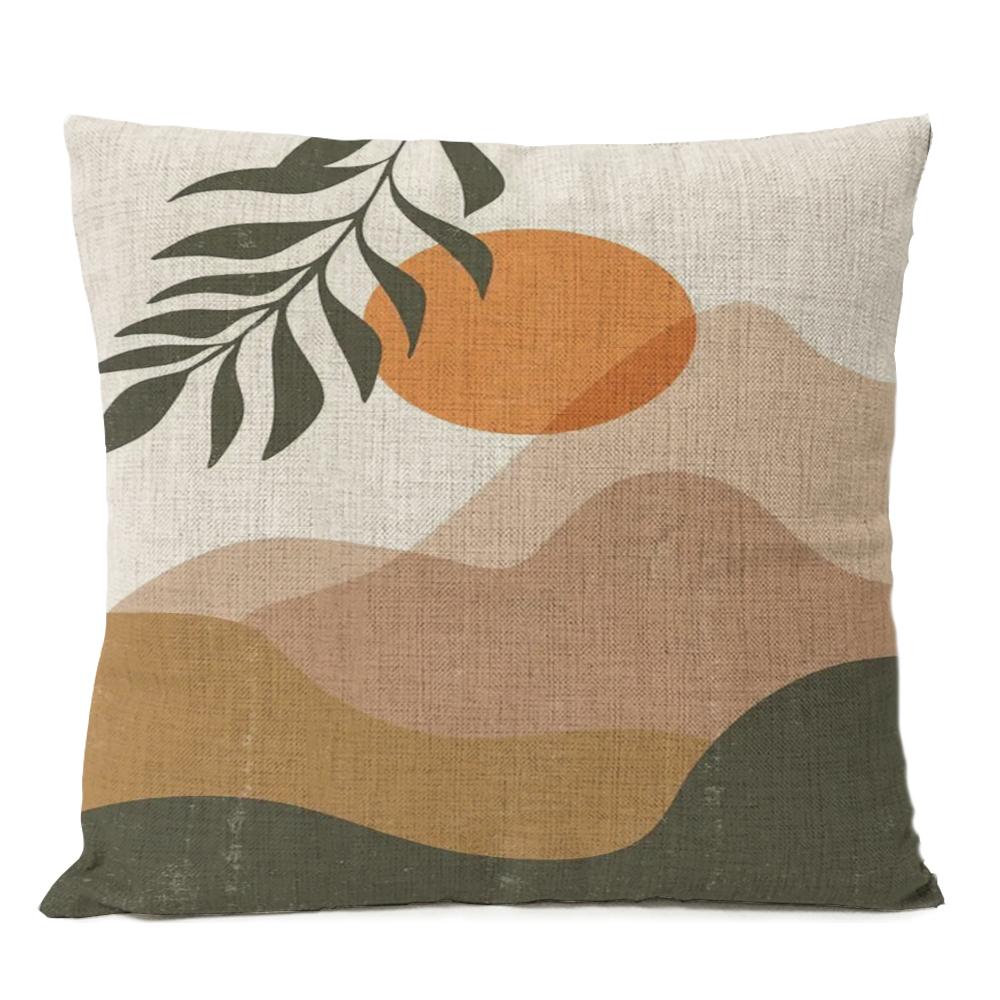 Home Decorative Geometric Bohemia Tropical Linen Pillow Cover Boho Plant Throw Pillow Art Cushion Decoration Sofa Pillowcase
