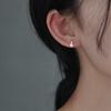 925 Sterling Silver Simple Crystal Pearl Stud Earrings Women Fashion Charm Anniversary Gift Jewelry