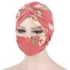 Floral Muslim Hat Face Mask Set Cancer Chemo Hat Slouchy Beanie Hat Inner Hat