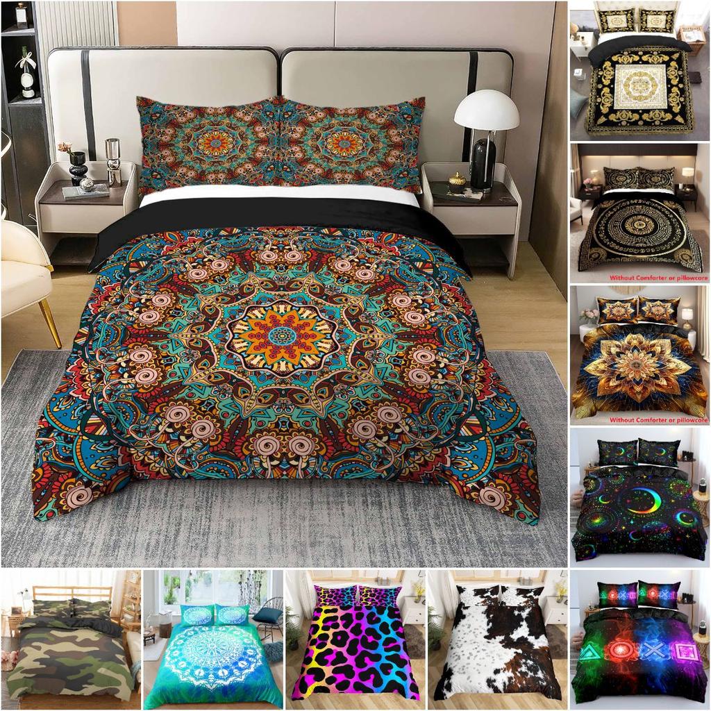 Geometrisches Muster 3D Digitaldruck Dreiteiliger Bettbezug Zu Karte Benutzerdefinierte Bettwäsche