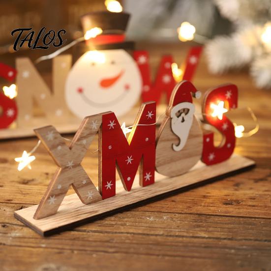 Wood Letter Ornament Wooden Christmas Table Sign, XMAS SNOW NOEL Tabletop Sign with Noel Base, Hollow Centerpiece for Xmas Party Decor Festive Signs