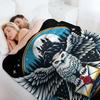 An Owl Messenger In a Mystical Night - Fantasy Throw Blanket Breathable Lightweight Blanket for Adults Kids