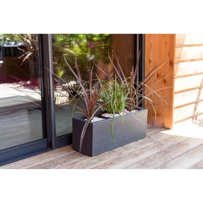 Window Box - EDA - Graphite Up - 25 L - Indoor/ Outdoor - Graphic Decor - 59 X 19.5 X H. 22,8 Cm - Anthracite Grey