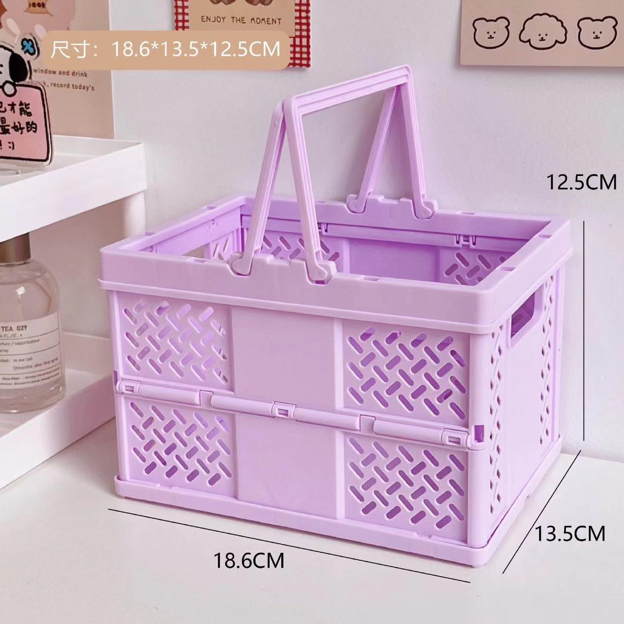 Multifunctional Kitchen Sundries Storage Box Foldable Portable Multi-color Storage Basket Desktop Snack Sorting Basket Storage