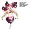 Brooch Pin Three-Dimensional Iris Flower Design Lightweight Alloy Pin with Cubic Zirconia Golden-Plated Edging Suit Coat Dress Scarf Sweater Badge