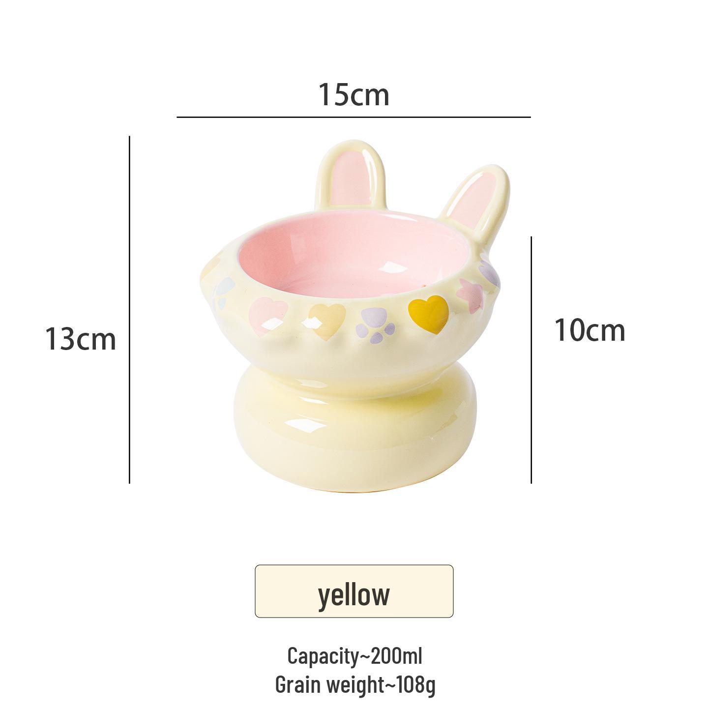 

Приподнятая керамическая миска для кошек - Защита от опрокидывания, Защищает позвоночник, Большая вместимость для питомцев