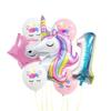 Colorful Unicorn Gradient Rainbow Foil Balloon Set