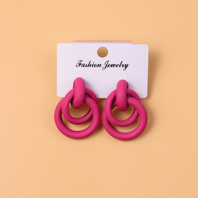 Noua vopsea de cauciuc, culoarea bomboanelor, cercei de rețea roșii, cu cercei exagerați retro simple, rece, retro