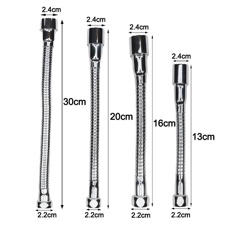 13-30cm Universal Faucet Extender Stainless Steel 360° Rotation Kitchen Sink Anti-Splash Nozzle Aerator Extension Hose-1/2pcs