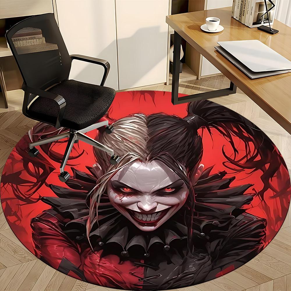 1pz Tappeto Rotondo Joker Clown per Ufficio, Sotto Sedie da Ufficio Camera da Letto Soggiorno Decorazione per la Casa, Decorazione Stanza, Disponibile in Varie Misure