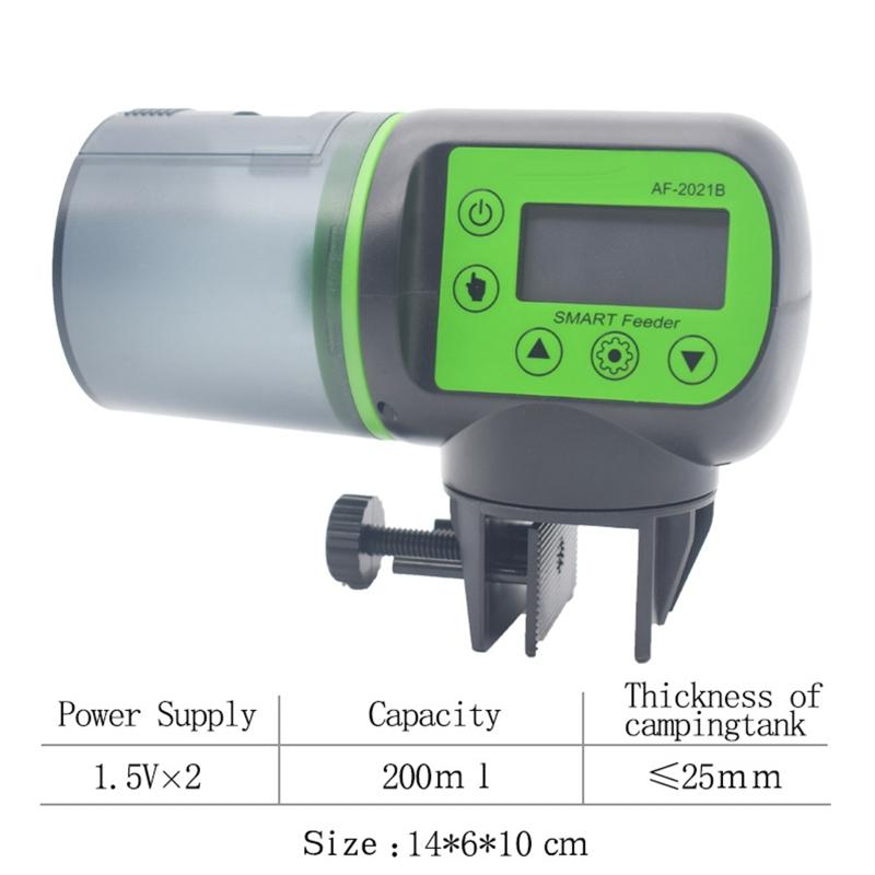 Automatic Fish Feeder Rechargeable Battery Aquarium Food Dispenser 7oz Large Capacity for Vacation Weekend Holiday