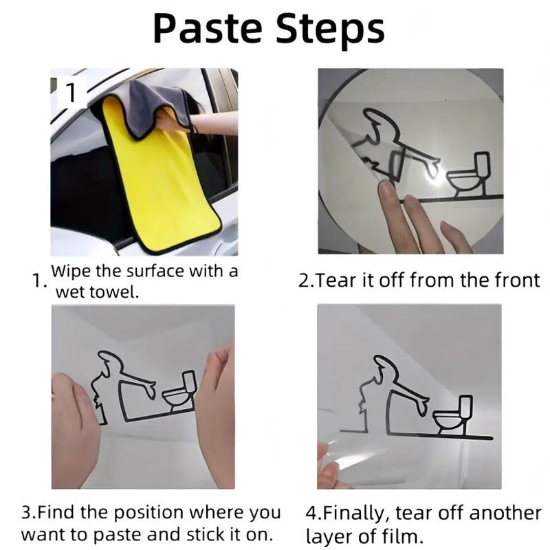 La Linea Minimalistická Kresba Samolepka na Auto Nárazník a Okno Dveře Samolepka na Zeď s Designem Kreslené Postavičky Domácí Dekorace Auta