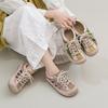 Johnature College Style Hollow-out Sandals Genuine Leather Round Toe Comfortable And Breathable Women's Shoes
