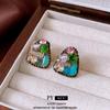 Cercei Stud Triunghi Diamant Acul de Argint - Design Retro de Lux Lejer