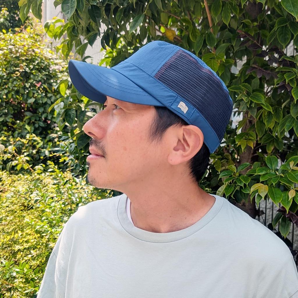 Wrinkle Us Work Cap Mesh Moisture Wicking Breathable Big Size Navy