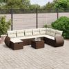 VidaXL Garden Lounge Set with Cushions 9 Pcs, Patio Sofas, Patio Furniture Set, Outdoor Furniture, Brown 3264219