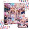 New Arrival 5D DIY Full Circle Diamond Painting "Pink Palace" Embroidery Cross Stitch Home Decor Gift