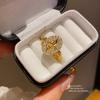 Geometric Openstyle Goldplated Zircon Ring For Women Fashion Jewelry