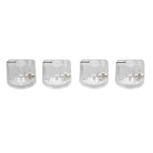 Effector Control Knobs, Guitar Effector Knobs with Slot Design, 4-Piece, High Precision, Transparent