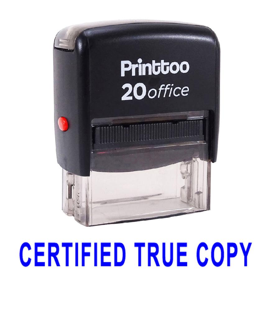 Printtoo Custom Stamp CERTIFIED TRUE COPY Self Inking Rubber Stamp Office
