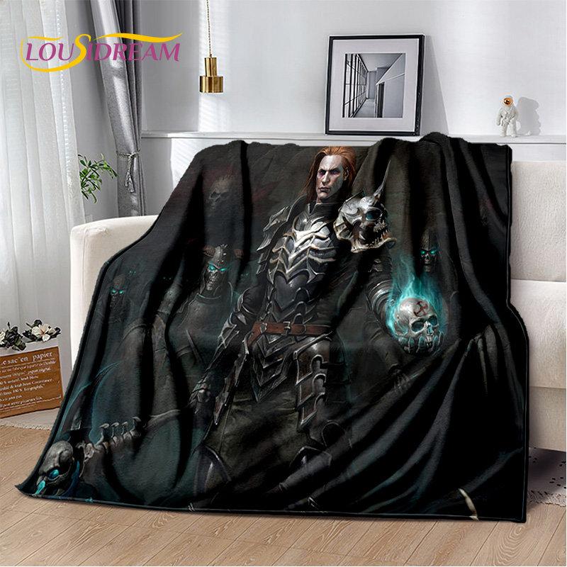 Koc 3D Diablo Gra Gamer Kreskówka Miękki Pluszowy, Koc Flanelowy Koc Narzuta na Salon Sypialnię Łóżko Sofa Piknik Okrycie Dzieci