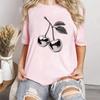 Pink Color Cherry Summer Fashion Tshirts Unisex Unisexga Top Female Anime Y2k Clothing Fashion Graphic Tshirt Unisex Tops