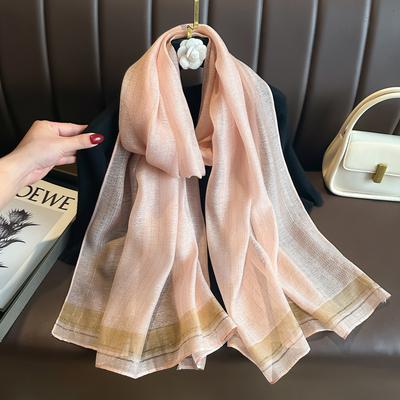 Long Silk Wool Scarf Shawls And Wraps For Women Foulard Luxury  Hijab  Lady Pashmina Neck Scarves Bandana Poncho