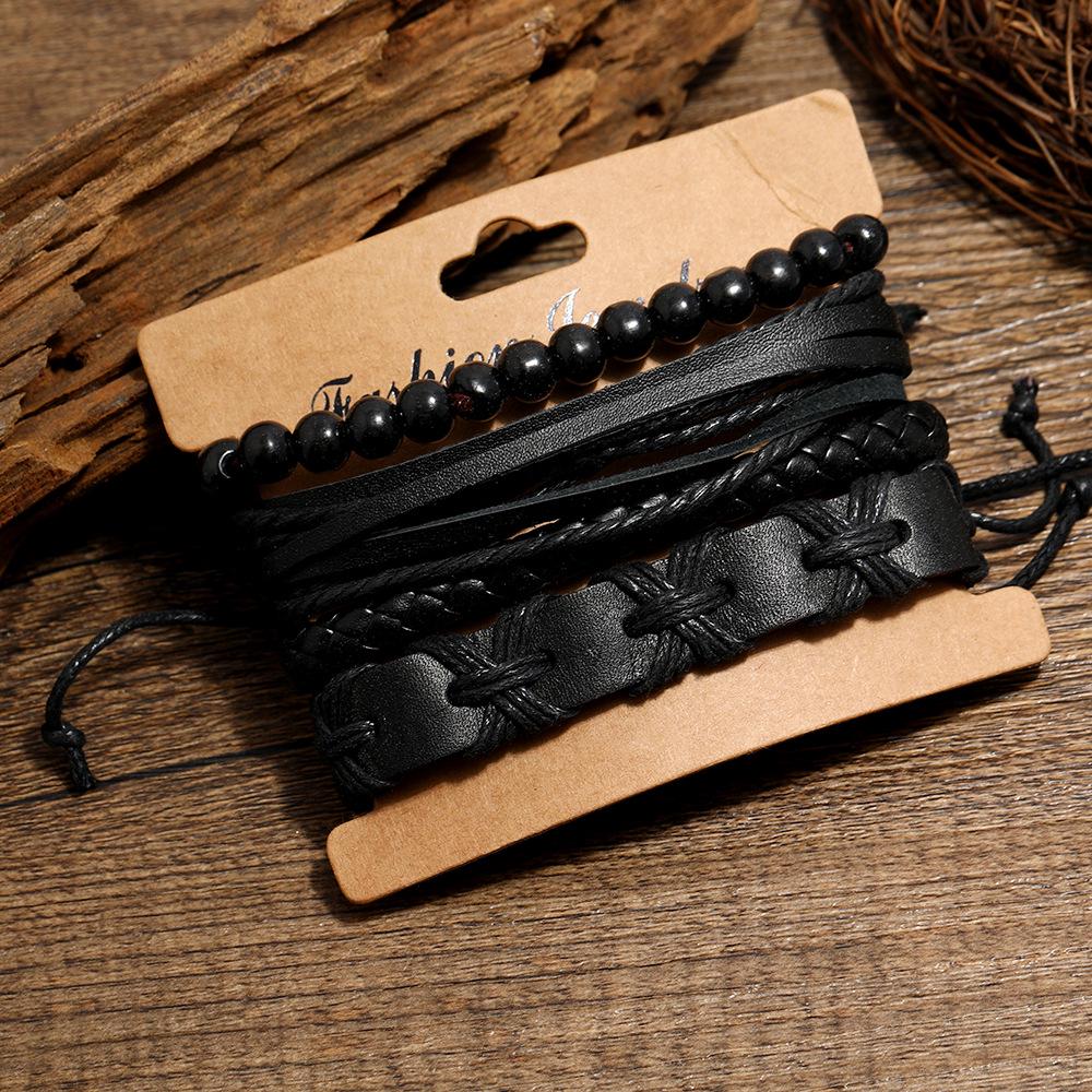 Retro Braided Leather Bracelet Set for Men - DIY Personalized Jewelry Accessories