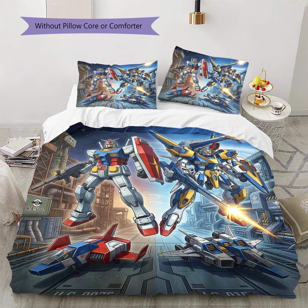 Mobile Suit Gundam Soft and Comfortable Duvet Cover,Children's Bedding Set Gift,Extra Large Size, Various Sizes Available -HYQ31