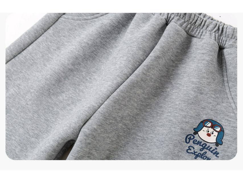 Cartoon-Taschen-Winterhose mit Samtfutter – Verdickte Freizeit- und Sportbekleidung für Jungen und Mädchen