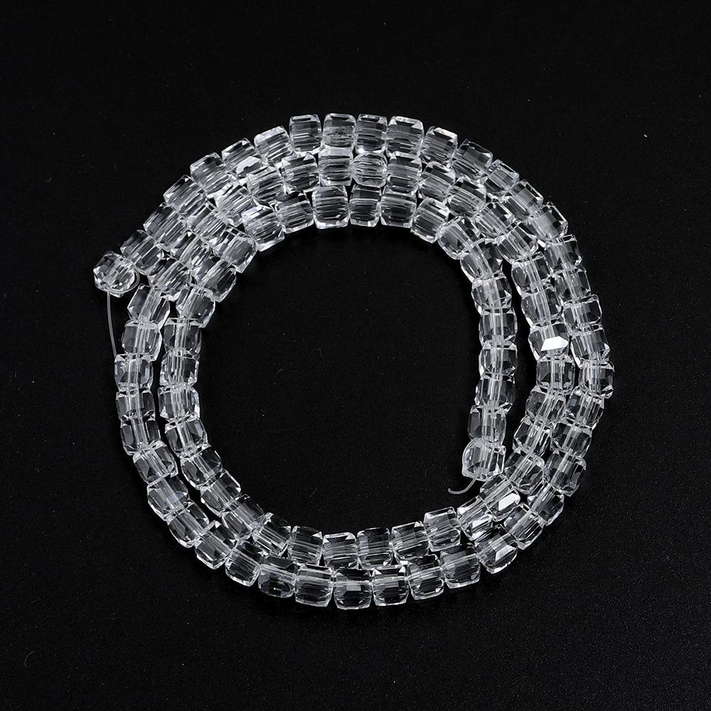 1String 3/4/6/8/10mm Transparent AB Color Crystal Beads Round Square Loose Spacer Glass Beads For DIY Bracelet Necklace Jewelry