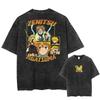 Japan Anime Demon Slayer Agatsuma Zenitsu Print T Shirt Men Washed Cotton T-shirts Manga Casual Tee Harajuku T Shirt