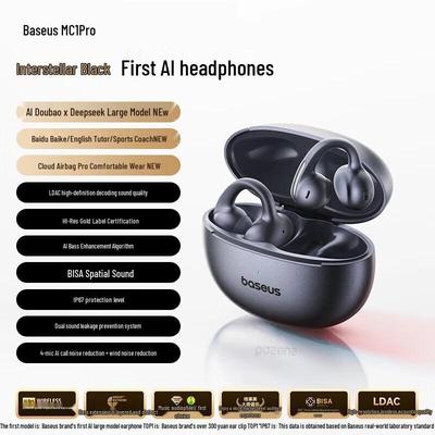 Écouteurs Bluetooth à clip d'oreille ouverts Baseus MC1 Pro avec traduction IA
