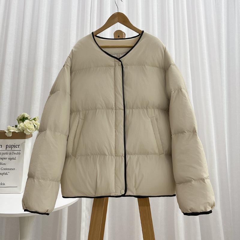 Zero pressure light down jacket women's short models New Year's models Small V-neck small fragrant style Thickened coat tide in autumn and winter