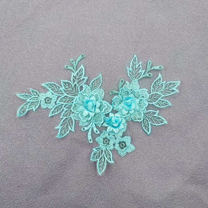 1pair Embroidered Three-dimensional Lace On Flower Wedding Dress Accessories DIY Lace Stickers Bridal Dress Decoration