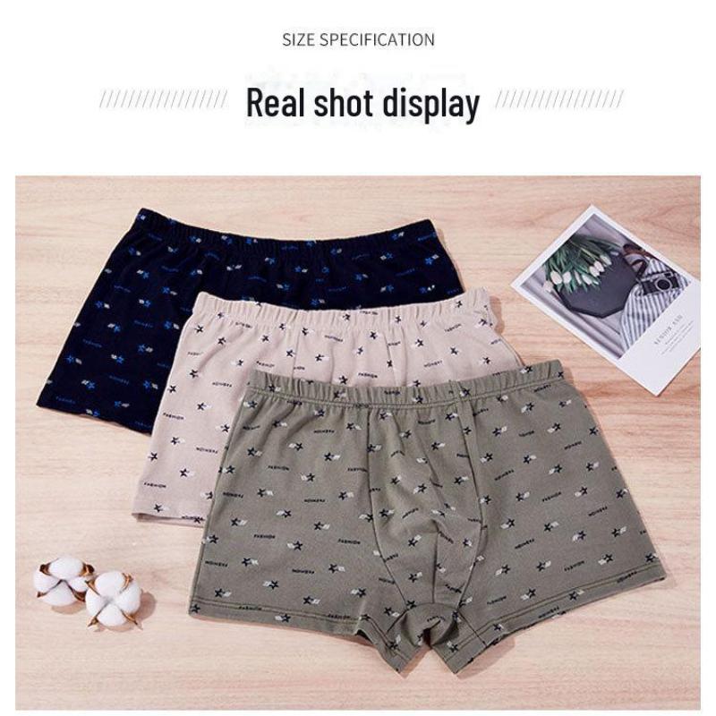 Men's Plus Size Patterned Cotton Boxer Shorts with Comfortable Waistband - Available In 1 or 5 Pcs